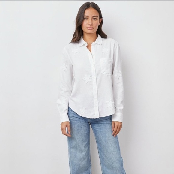 Rails Tops - Rails Ingrid Shirt White with Star Pattern